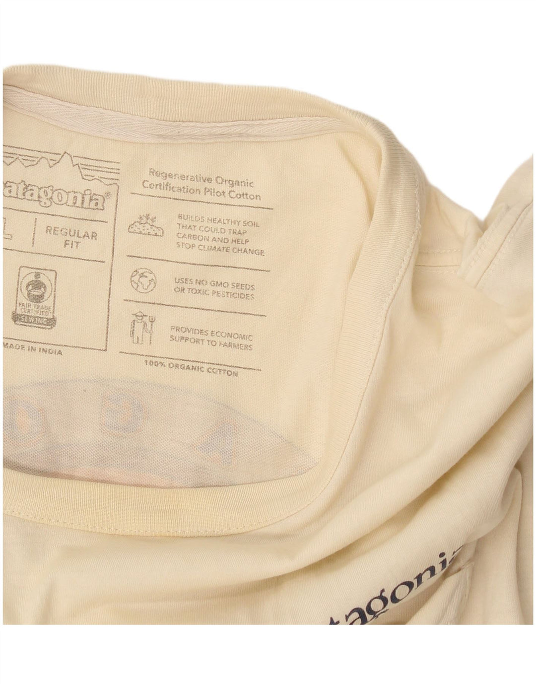 Tricou grafic Patagonia pentru bărbați, cu croiala normală, mare, bej