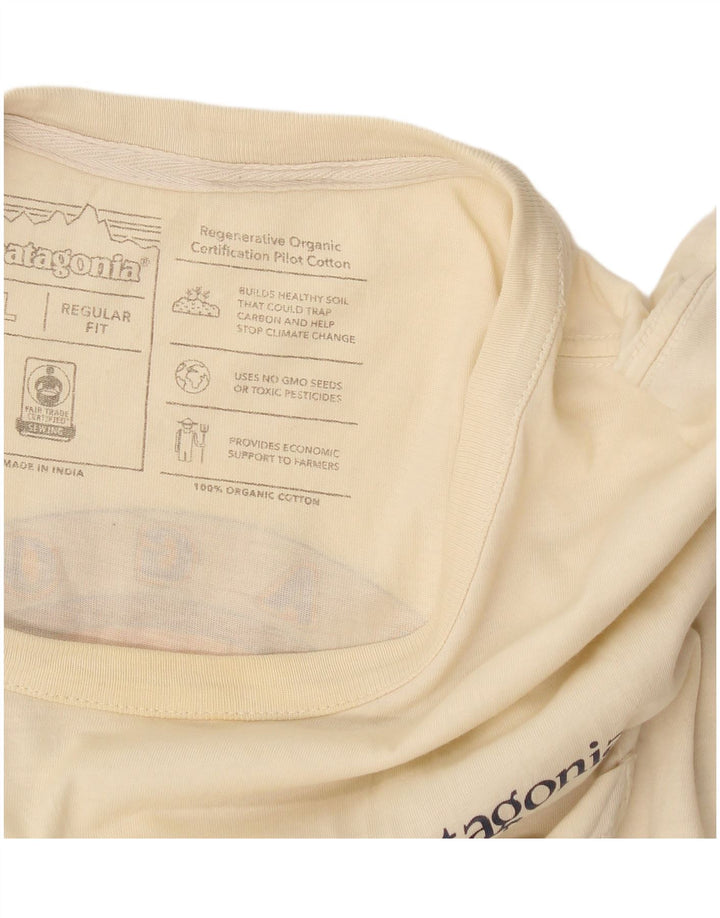 Tricou grafic Patagonia pentru bărbați, cu croiala normală, mare, bej