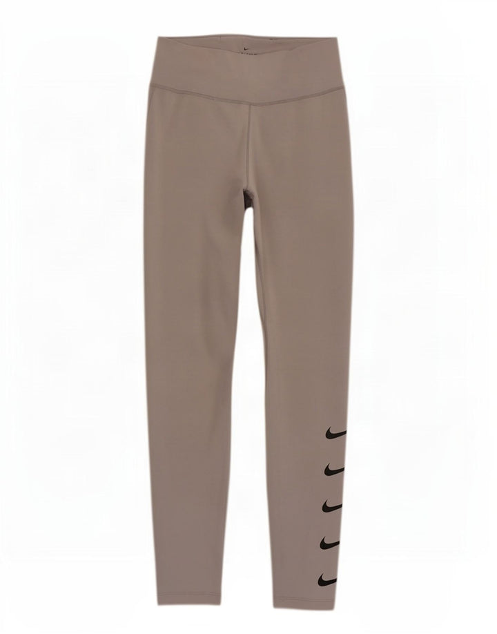 Leggings grafic Nike Dri Fit pentru femei UK 12 Medium Gri Poliester