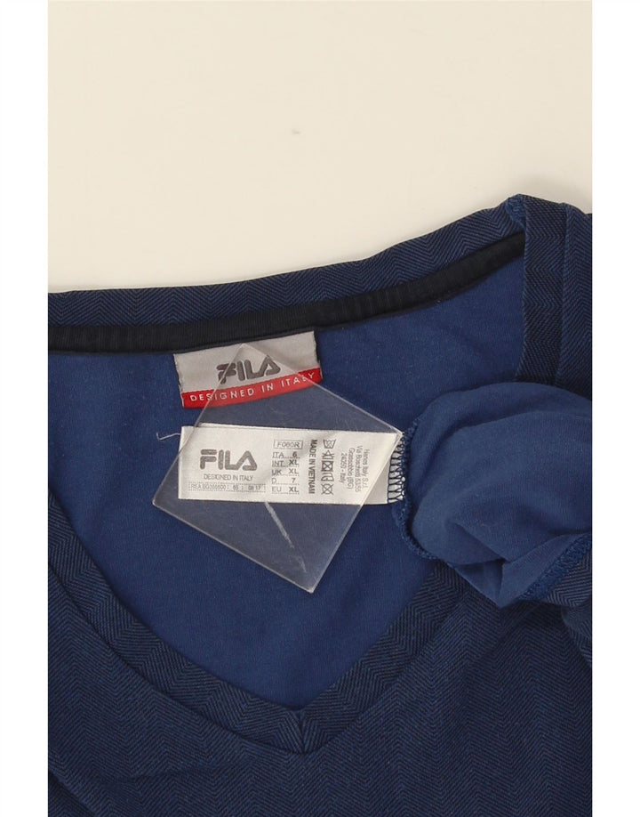 Tricou pentru bărbați Fila Top XL Blue Herringbone Bumbac