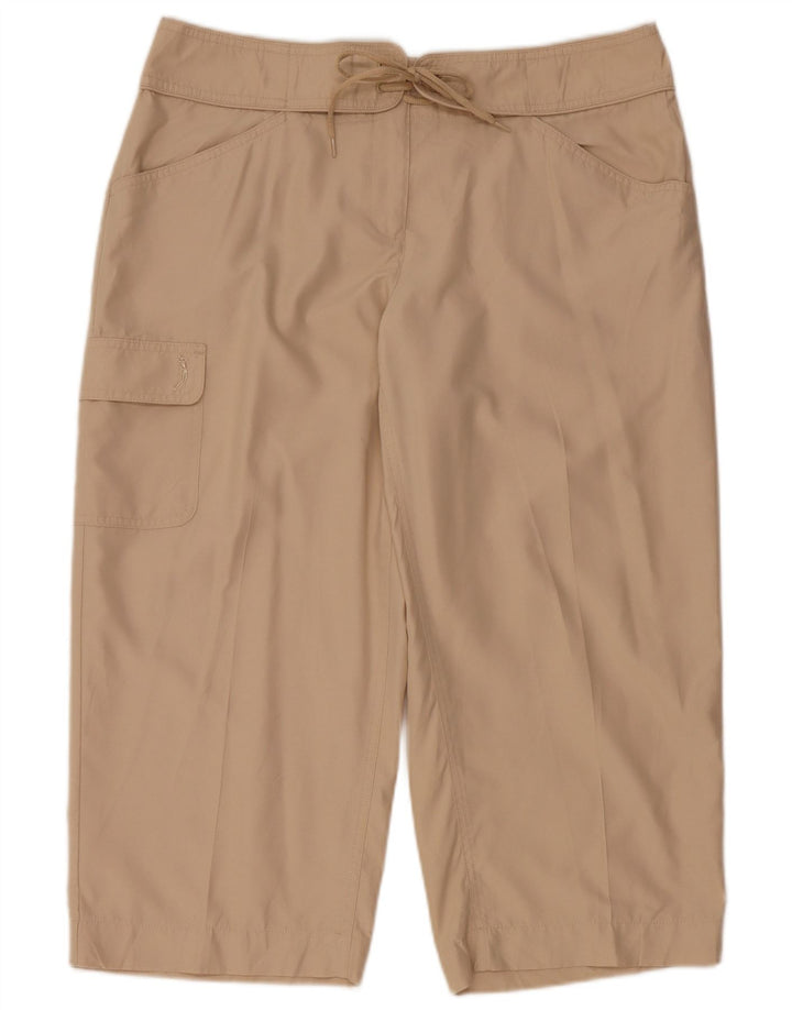 Pantaloni cargo Izod Capri pentru femei US 12 Large W34 L21 Bej Poliester