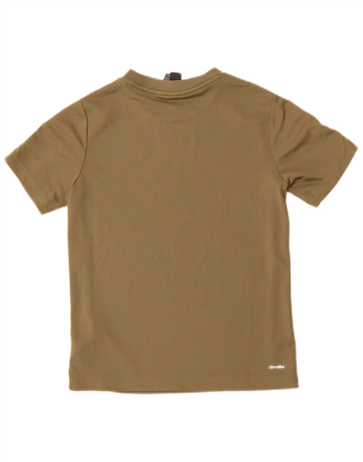 Tricou Adidas Climalite pentru baieti Top 9-10 ani Kaki Poliester