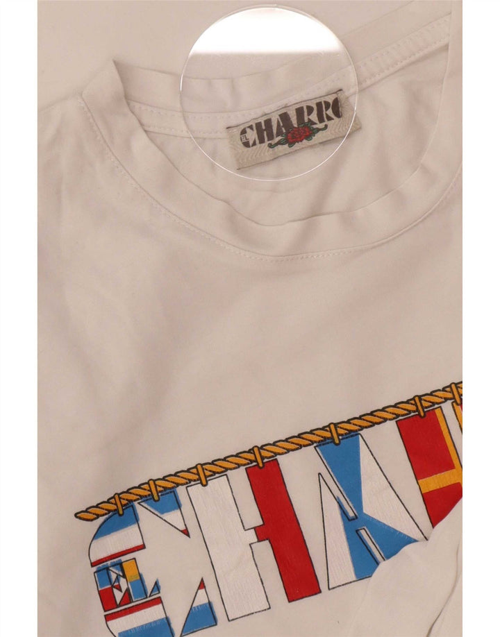 Tricou grafic pentru bărbați Charro Top Mediu Alb