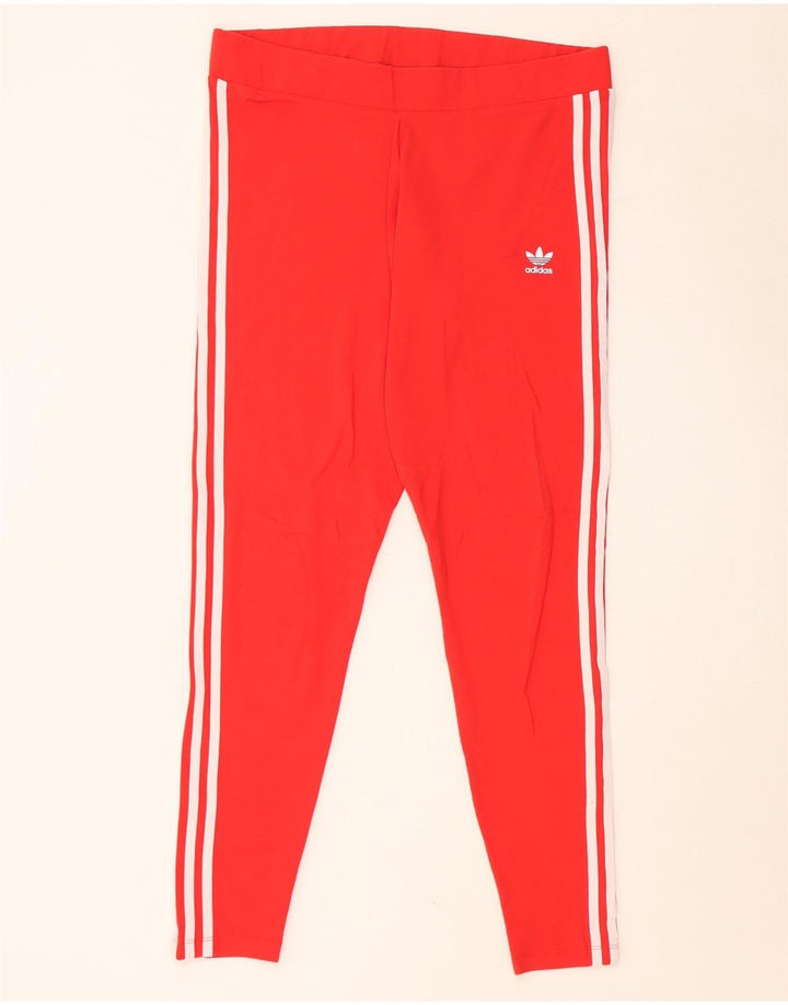 Leggings pentru femei ADIDAS UK 22 2XL bumbac roșu
