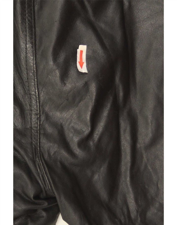 Pantaloni subțiri din piele pentru femei Golden Leaf L26 L28 Negru