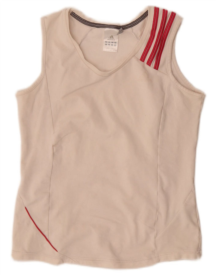 Adidas Climalite Crop Vest Top pentru femei UK 14 Poliester alb mediu mediu
