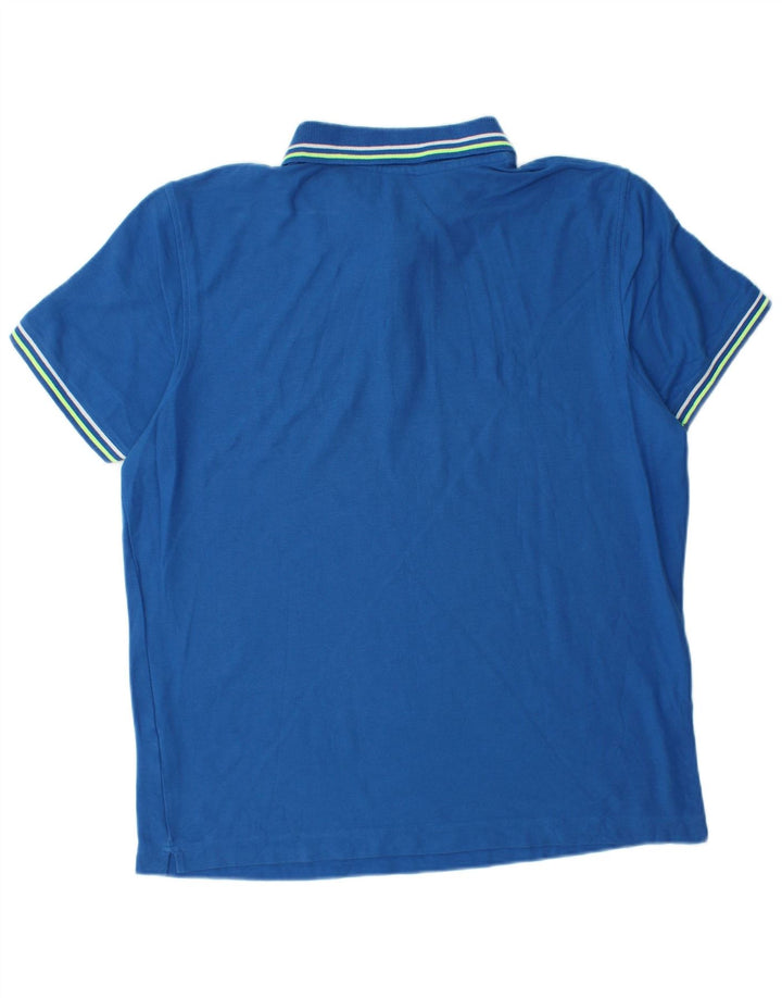 Tricou polo pentru bărbați Lotto, bumbac albastru mediu