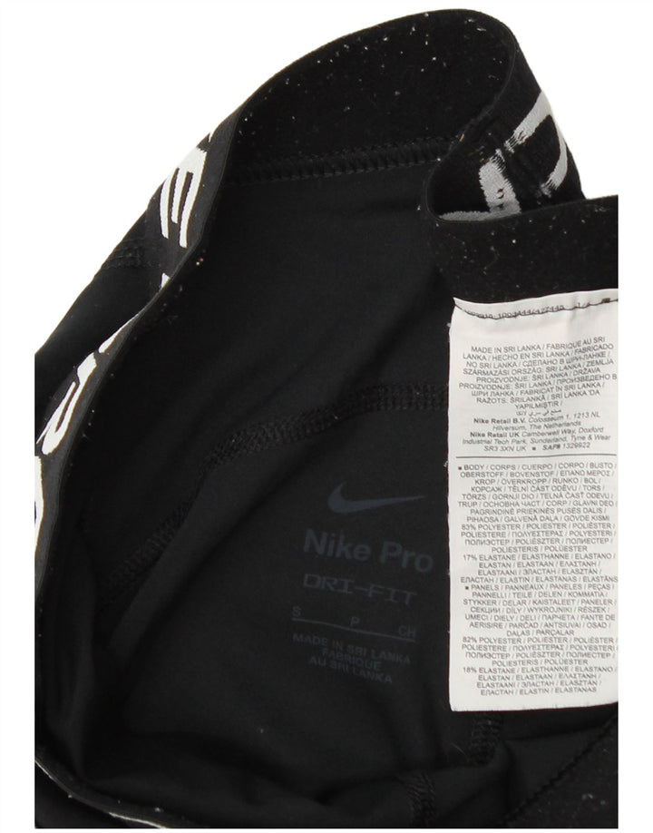 Leggings Nike Dri Fit Graphic pentru femei UK 10 Poliester negru mic