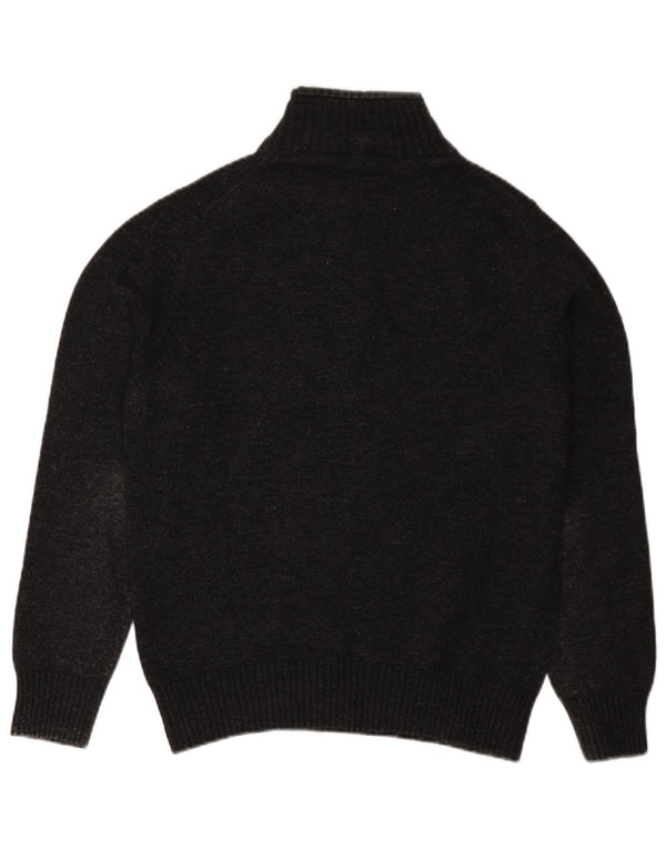 Pulover pentru bărbați Trussardi Jeans, cu fermoar și gât, lână mică, gri