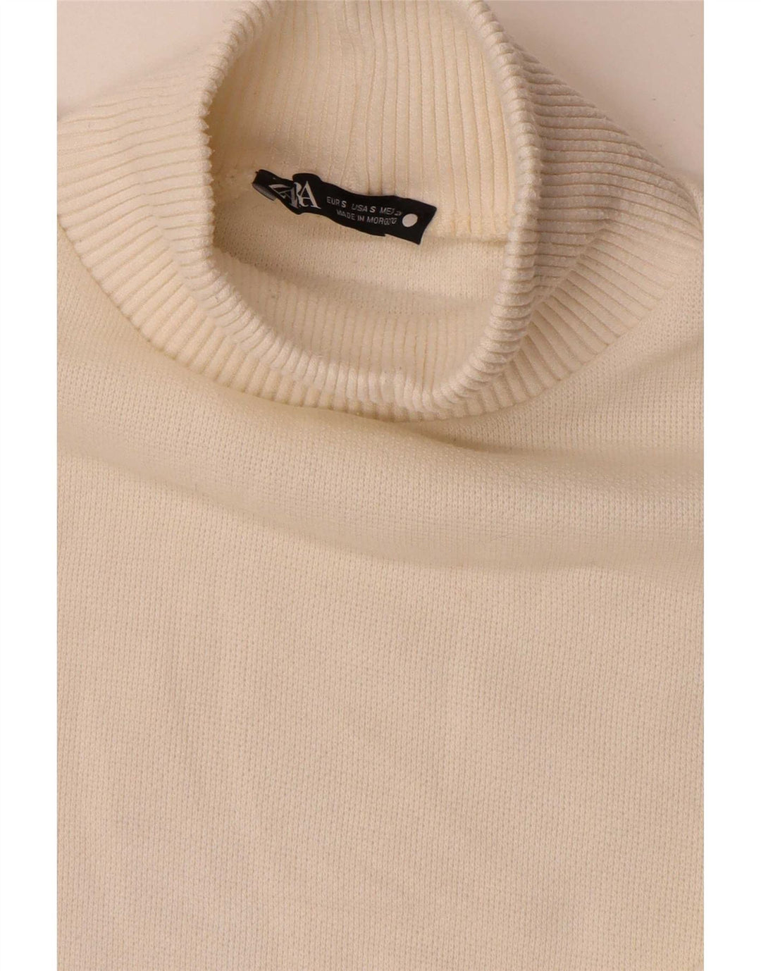 Pulover oversize cu gât țestoasă pentru femeie Zara UK 10 Small Off White