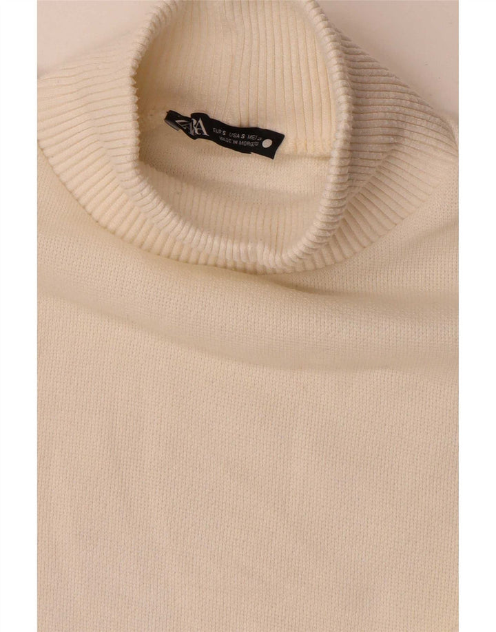 Pulover oversize cu gât țestoasă pentru femeie Zara UK 10 Small Off White