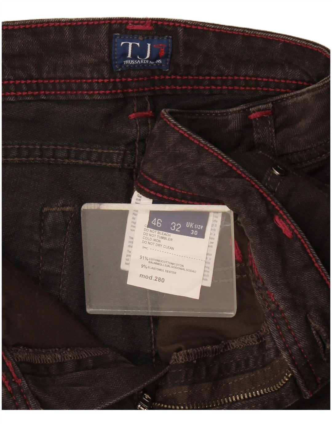 Trussardi blugi subțiri pentru femei W30 L33 bumbac maro
