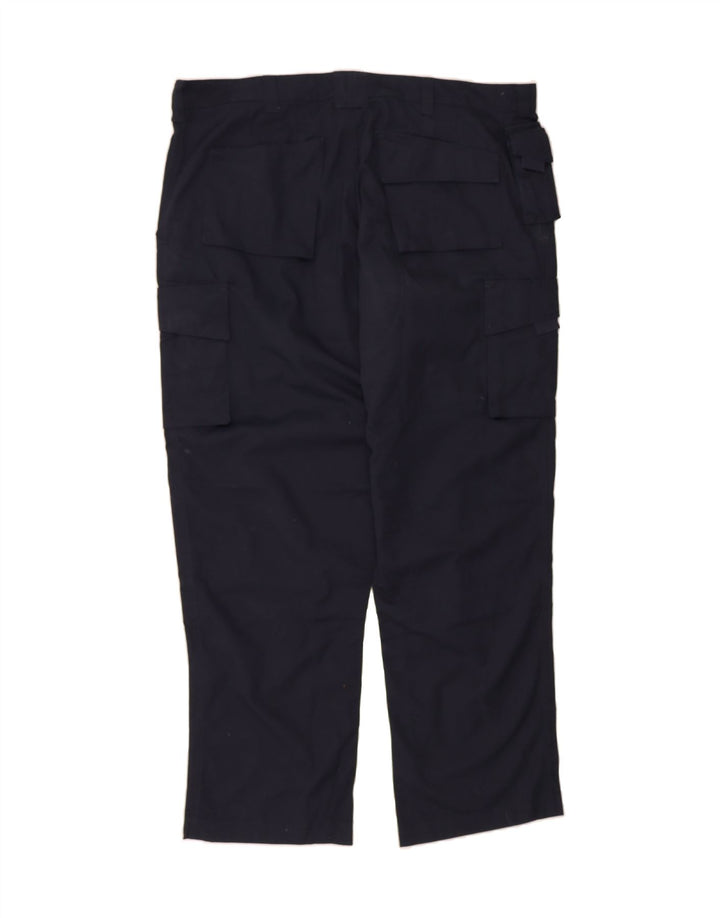 RUSSELL ATHLETIC Mens Straight Cargo Trousers W44 L33 Navy Blue Polyester Vintage Russell Athletic and Second-Hand Russell Athletic from Messina Hembry 