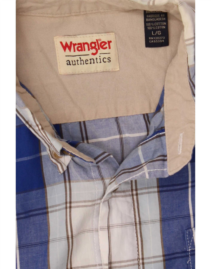 Cămașă pentru bărbați Wrangler cu mânecă scurtă, mare, albastru, din bumbac