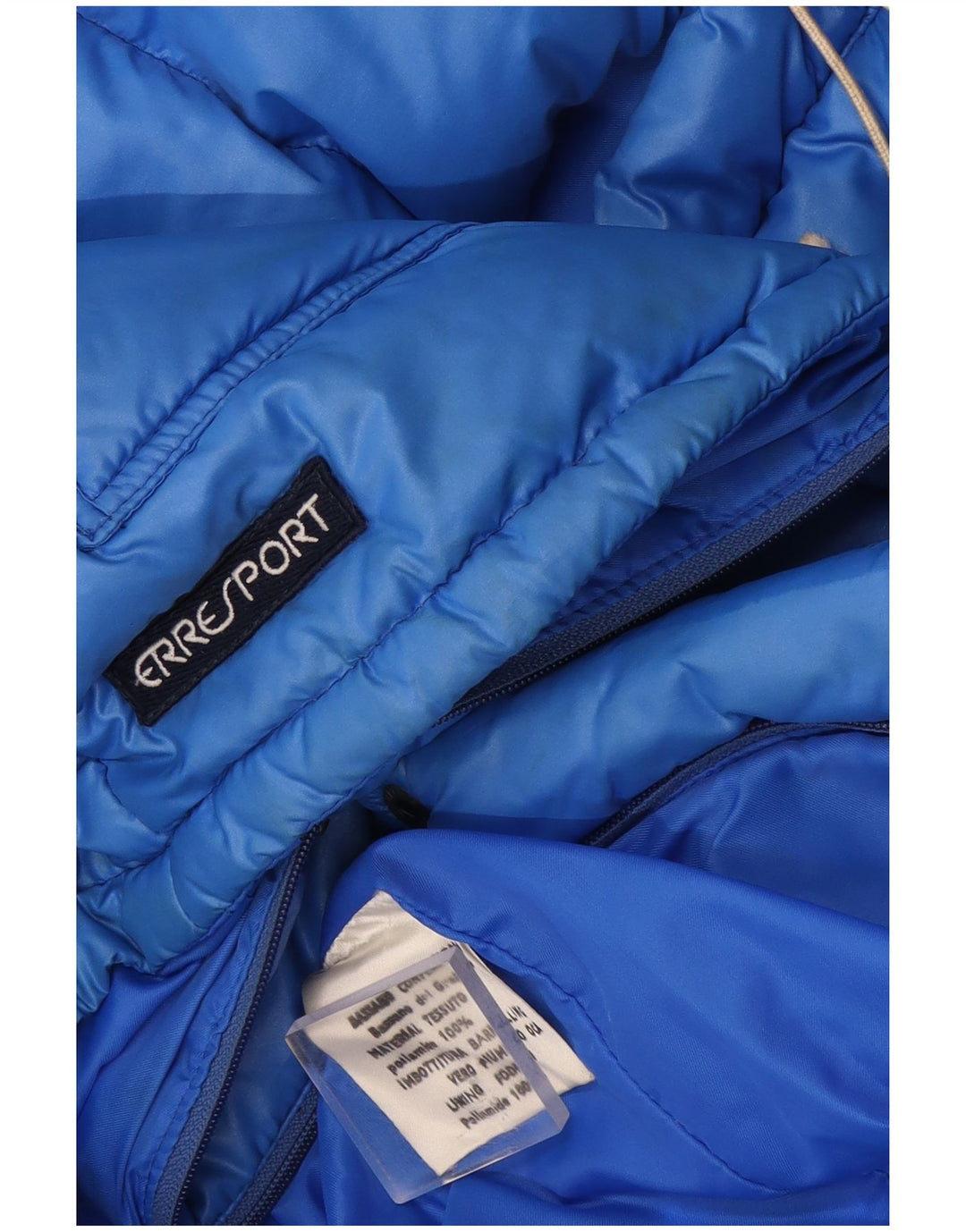 Jachetă căptușită cu glugă vintage pentru bărbați UK 38 Poliamidă albastră medie