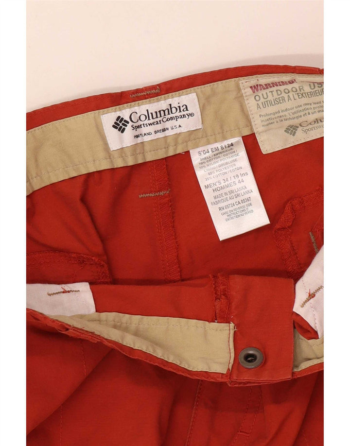 Pantaloni scurți cargo Columbia pentru bărbați W34, bumbac mare portocaliu