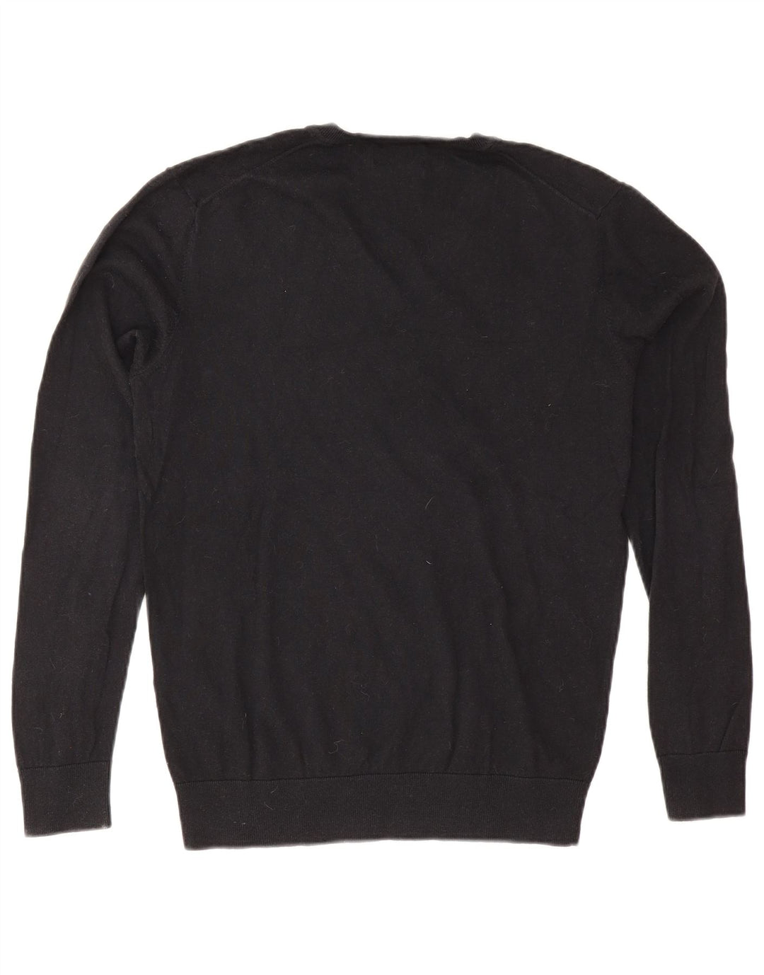 Pulover pentru bărbați Zara, cu decolteu în V, mare, negru, bumbac