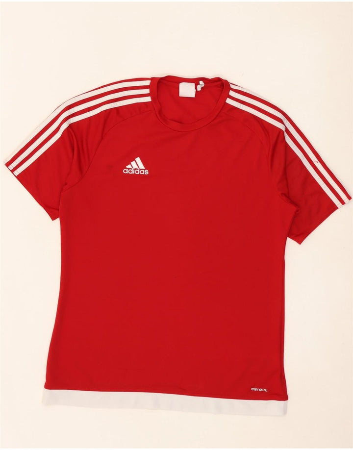 Tricou Adidas Climalite pentru bărbați Top Mediu Roșu Colorblock Poliester
