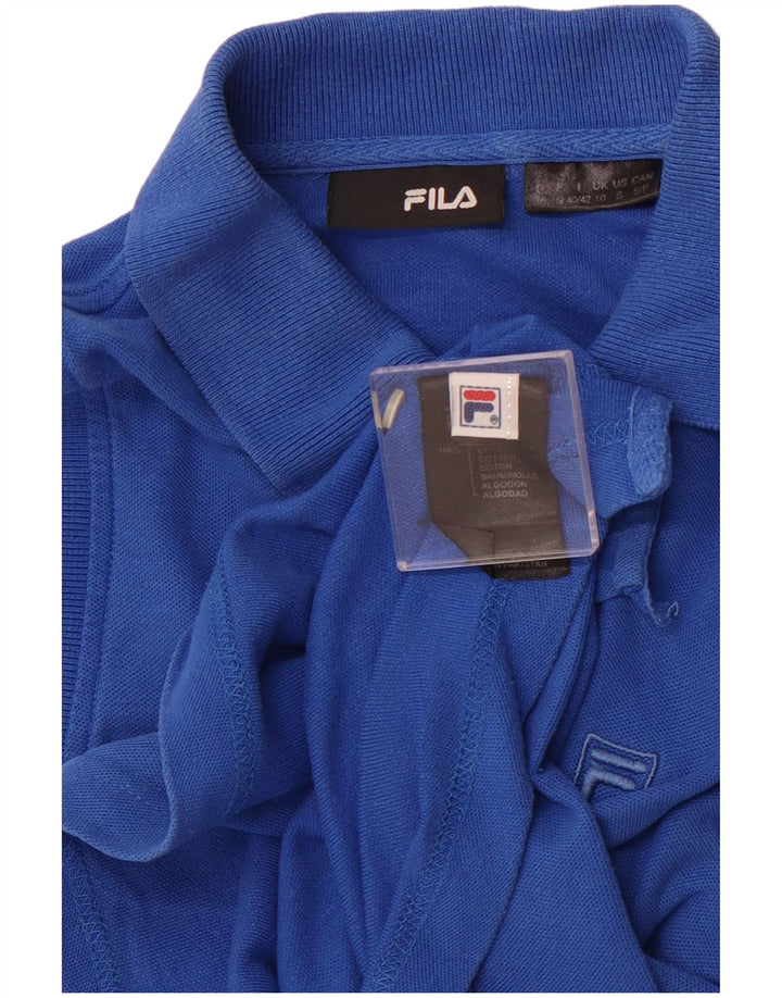 Tricou polo fără mâneci FILA pentru femei UK 10 mic, albastru, bumbac