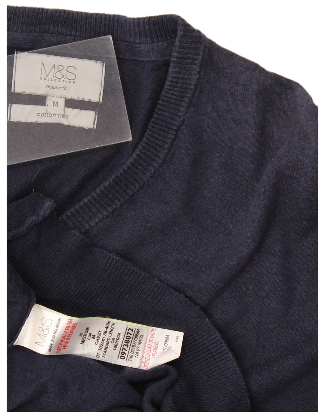 Pulover cu decolteu în V Marks & Spencer pentru bărbați, mediu bleumarin