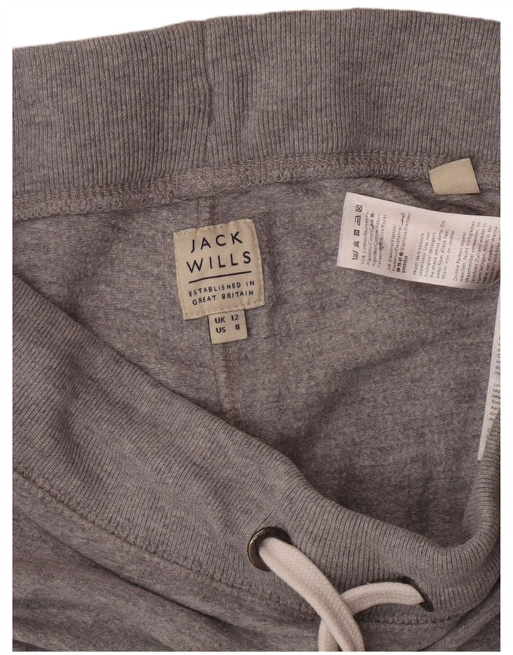 JACK WILLS Pantaloni de trening grafic pentru femei Pantaloni de jogging UK 12 Gri mediu