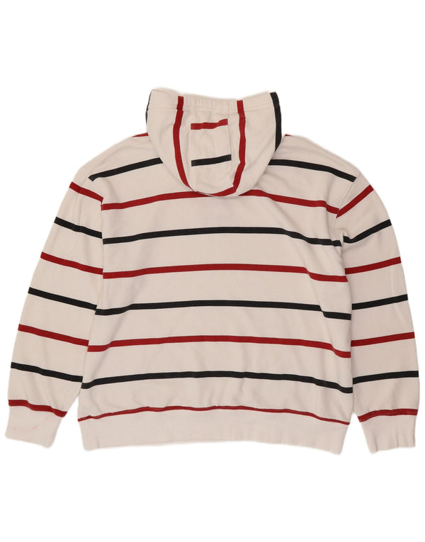 TOMMY HILFIGER Pulover cu glugă pentru bărbați 2XL, bumbac cu dungi albe