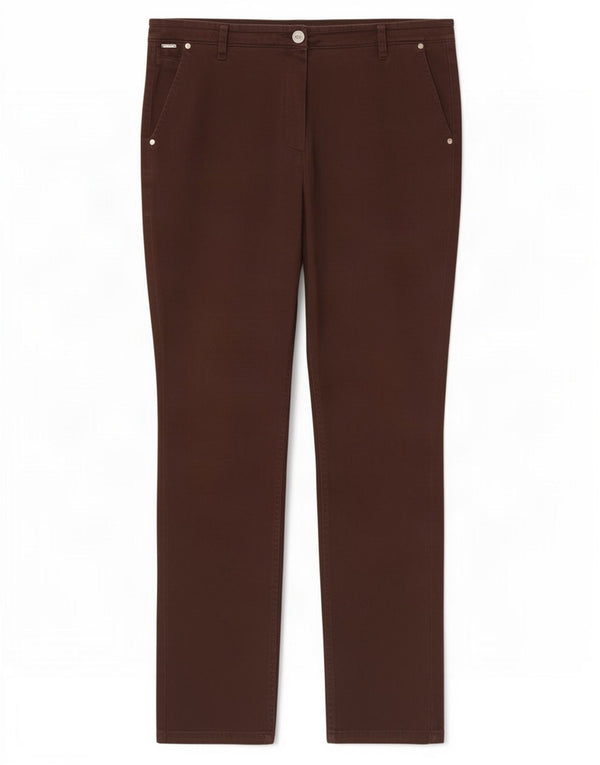 Marks & Spencer Pantaloni chino subțiri cu talie înaltă Per Una pentru femei L36 L29 maro