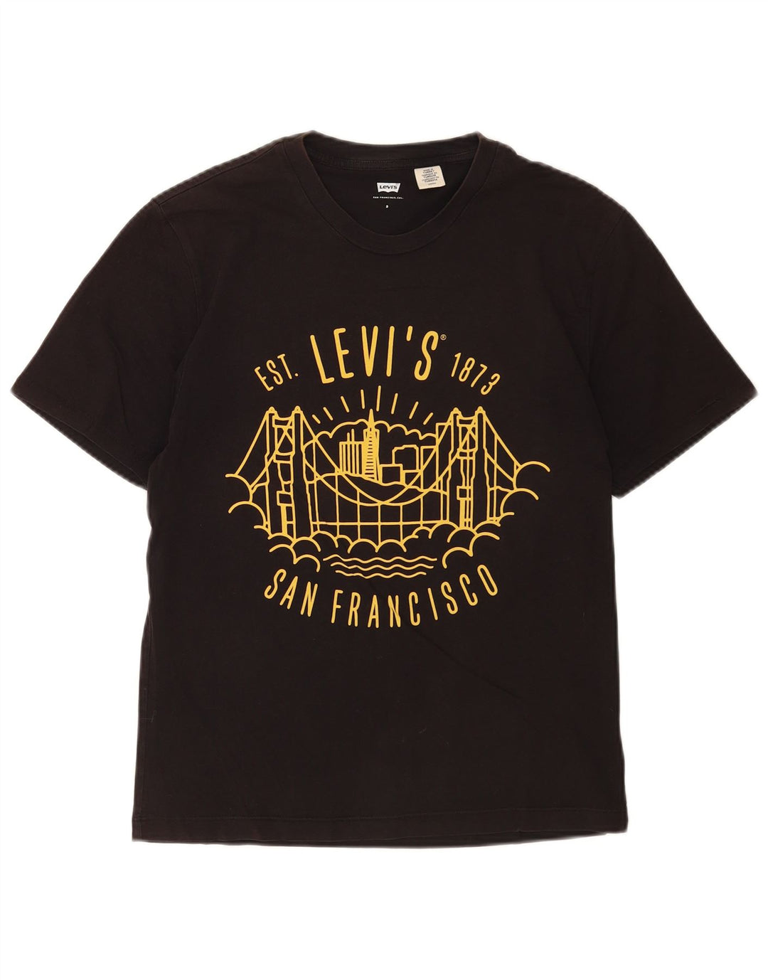Tricou cu grafică Levi's San Francisco pentru bărbați Top mic negru