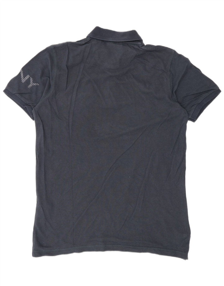 Tricou polo cu grafic Dkny pentru bărbați, bumbac, albastru bleumarin