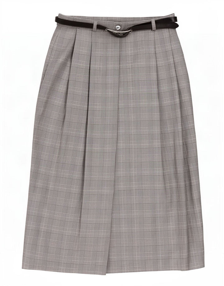 Fusta Wrap Vintage pentru femei UK 10 Small W27 Gri Houndstooth Poliester