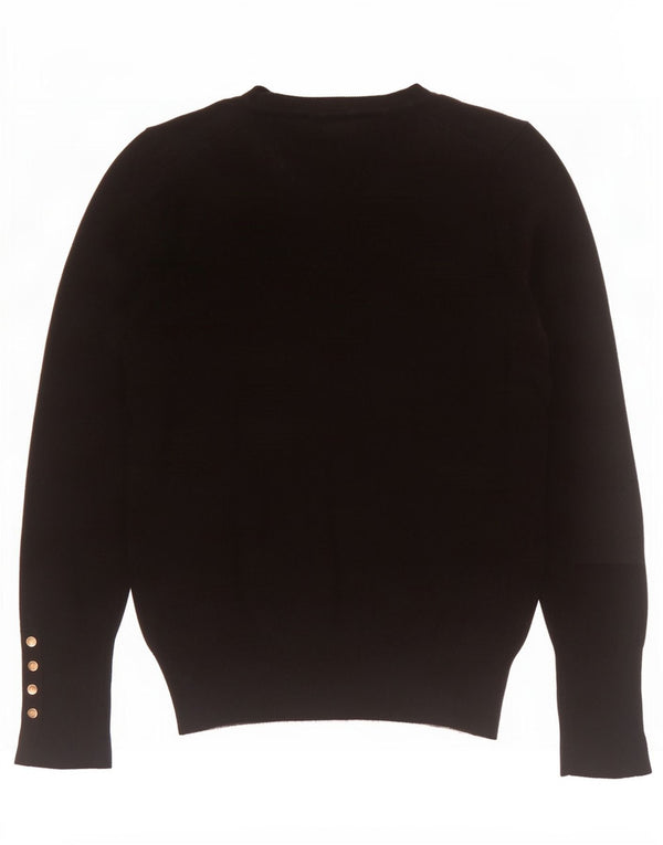 Zara Womens Boat Neck Jumper Sweater UK 8 Small Black