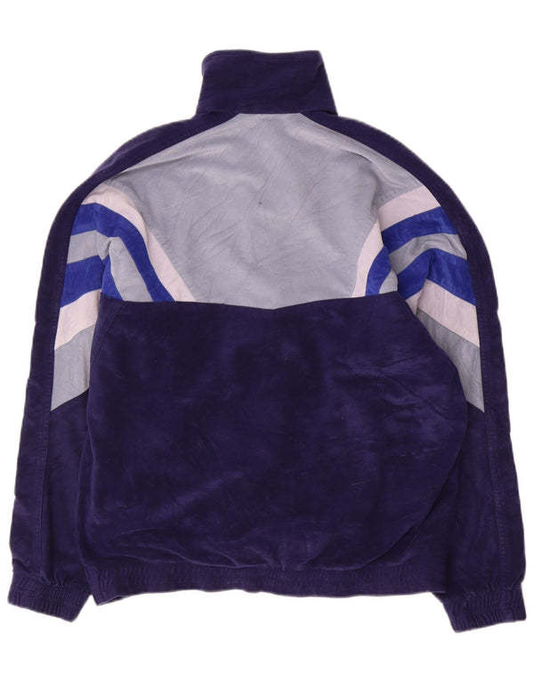 Jachetă de trening din velur Diadora pentru bărbați UK 36 Mic, albastru bleumarin