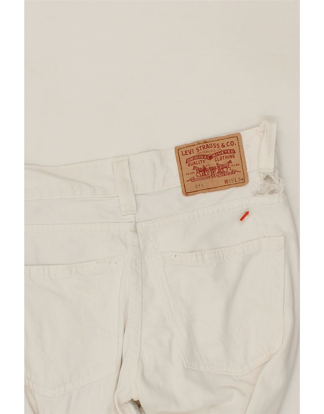 LEVI'S Womens 511 Slim Jeans W29 L34 White Vintage Levi's and Second-Hand Levi's from Messina Hembry 