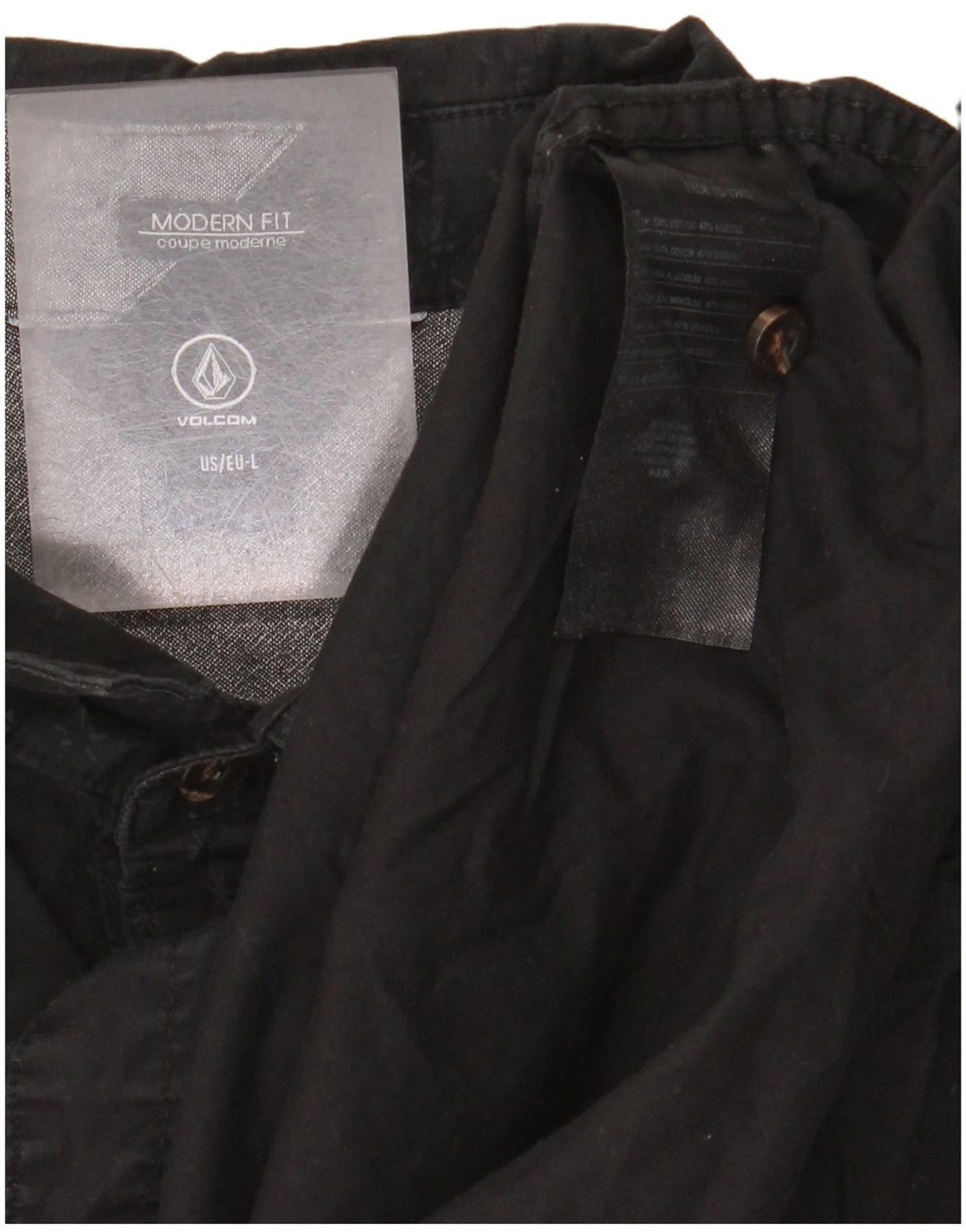 Cămașă pentru bărbați Volcom Modern Fit, mare, bumbac cu pete negre
