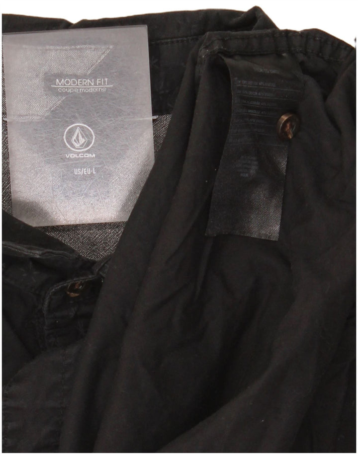 Cămașă pentru bărbați Volcom Modern Fit, mare, bumbac cu pete negre