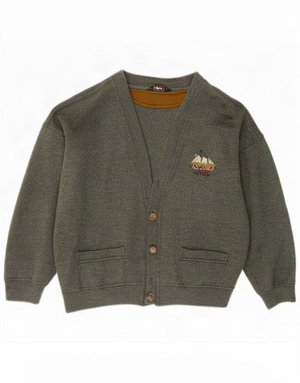 Paul & Shark Pulover cardigan pentru bărbați, verde mare, lână nouă