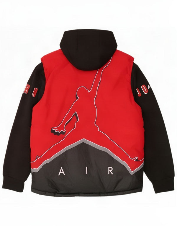 Jordan Boys Graphic Hooded Padded Jacket 13-14 Years XL Black Colourblock