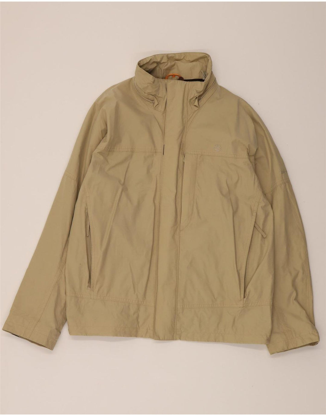 TIMBERLAND Mens Windbreaker Jacket UK 38 Medium Beige Cotton Vintage Timberland and Second-Hand Timberland from Messina Hembry 