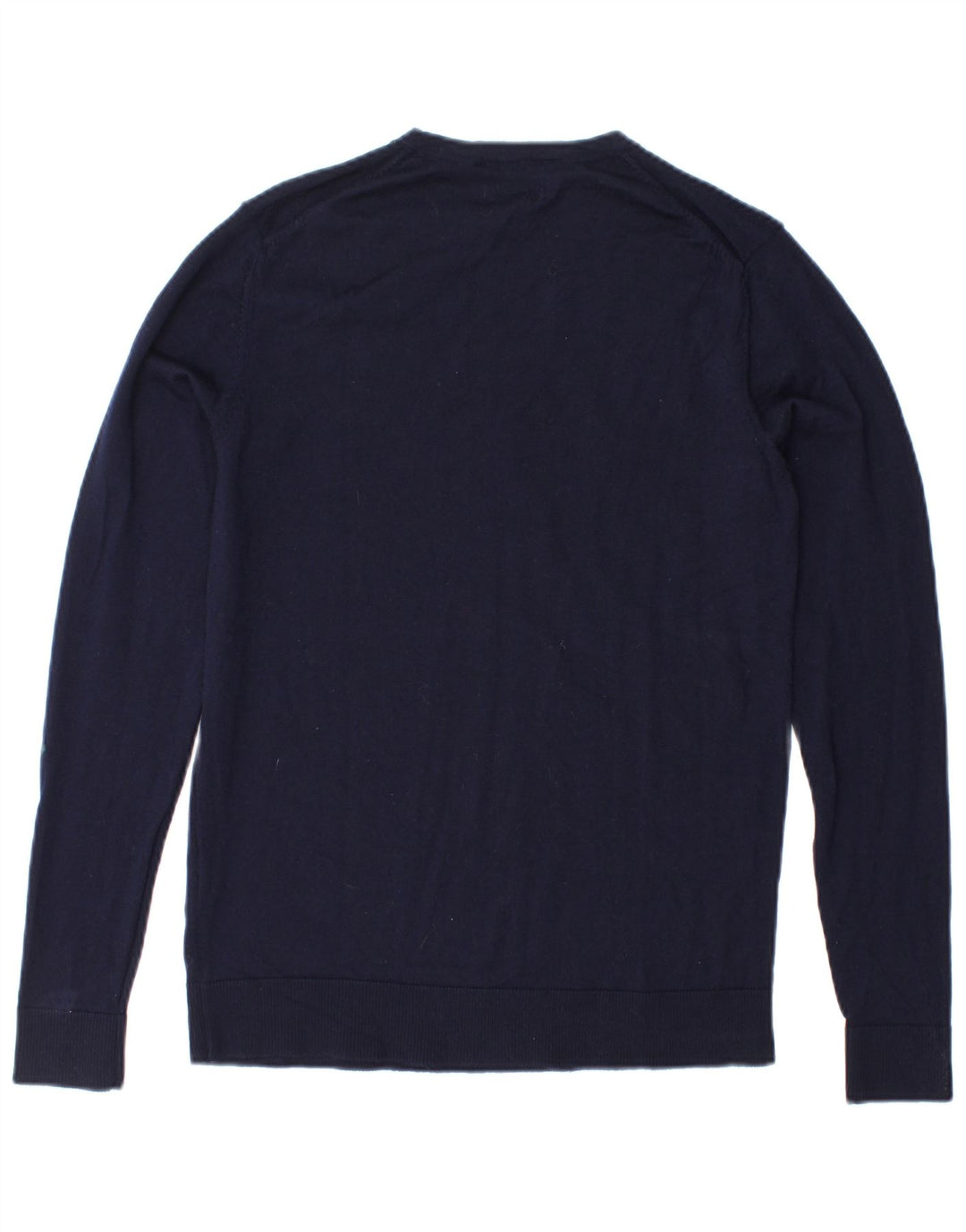 JACK & JONES Pulover pentru bărbați cu decolteu rotund din lână bleumarin mic