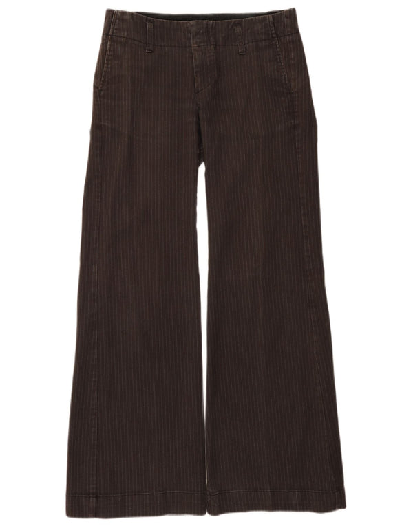 Pantaloni chino Flare pentru femei Gap US 4 Small W28 L30 Brown Pinstripe