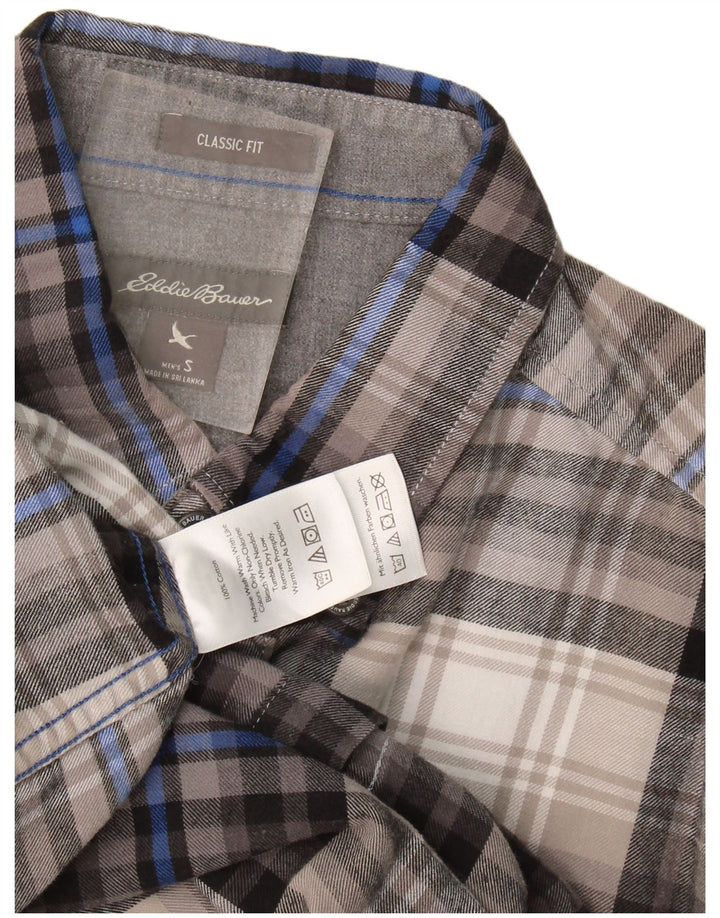Cămașă de flanel pentru bărbați Eddie Bauer, din bumbac cu carouri, gri mică
