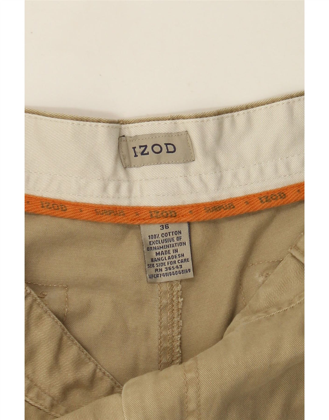 Pantaloni scurți cargo pentru bărbați IZOD W36 mare, bej, bumbac