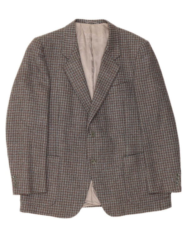 Jachetă blazer pentru bărbați VINTAGE cu 2 nasturi UK 38 Medium Gri Houndstooth
