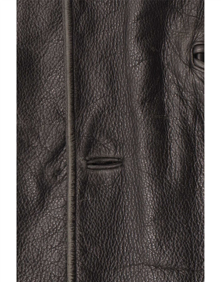 Jachetă din piele pentru bărbați Angelo Litrico XL Black Classic