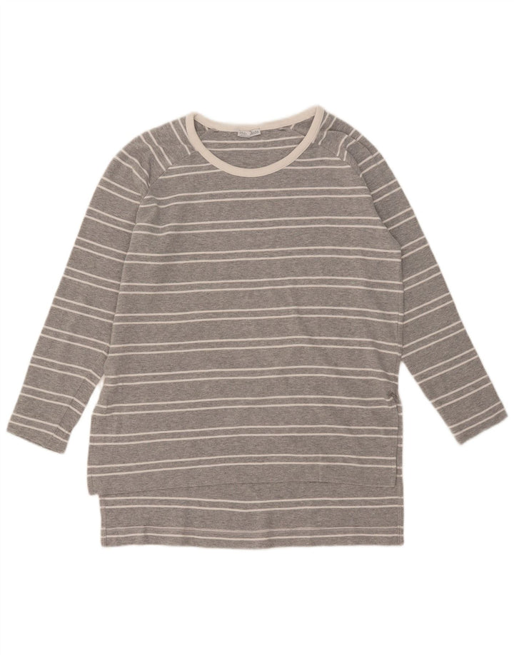 Top femeie Zara cu mânecă lungă UK 14 Medium Gri cu dungi