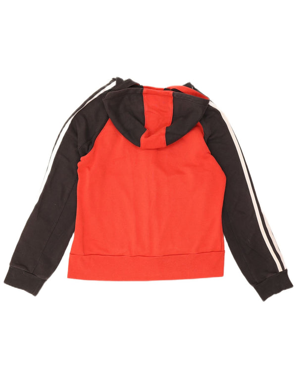 Pulover Adidas pentru femei, cu fermoar, UK 14, roșu mediu, bumbac color bloc