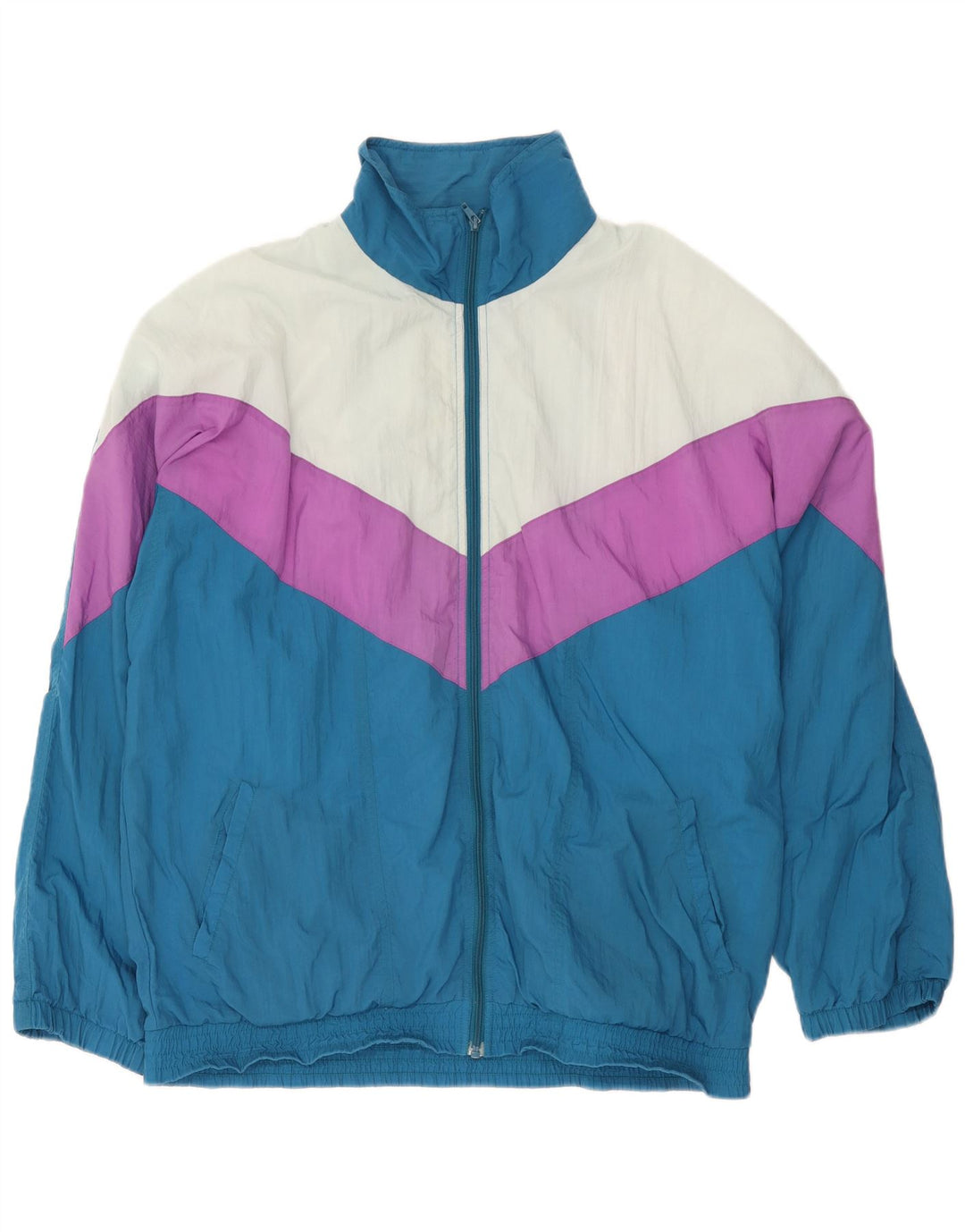 Jachetă de trening vintage pentru bărbați, XL, albastru, bloc de culoare