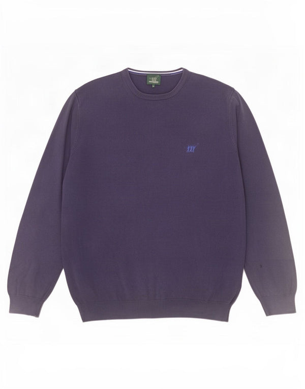 Pulover pentru bărbați Henry Cottons cu gât crew, XL, bumbac bleumarin