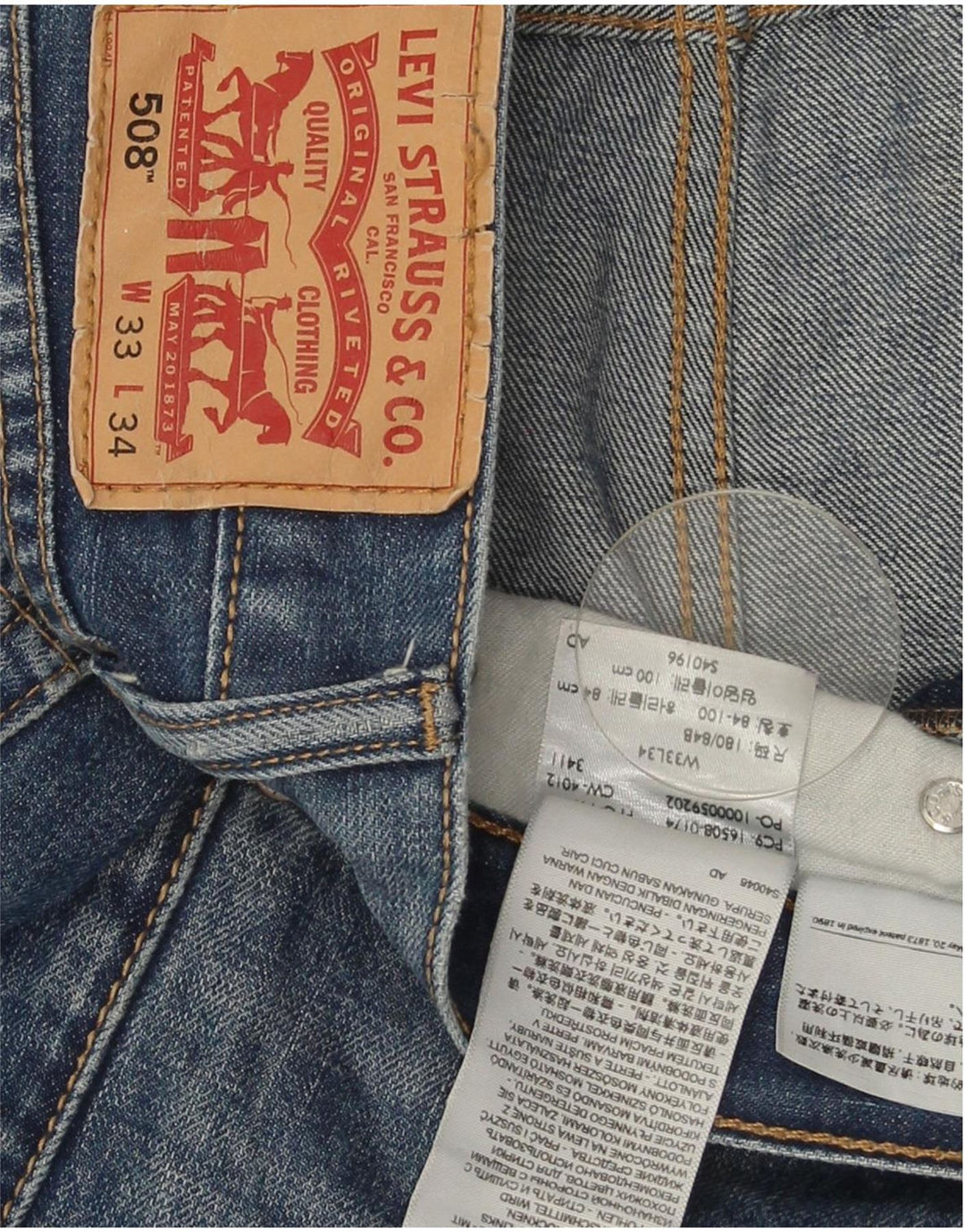 Blugi Levi's 508 Regular Tapered pentru bărbați L33 L34 Bumbac albastru