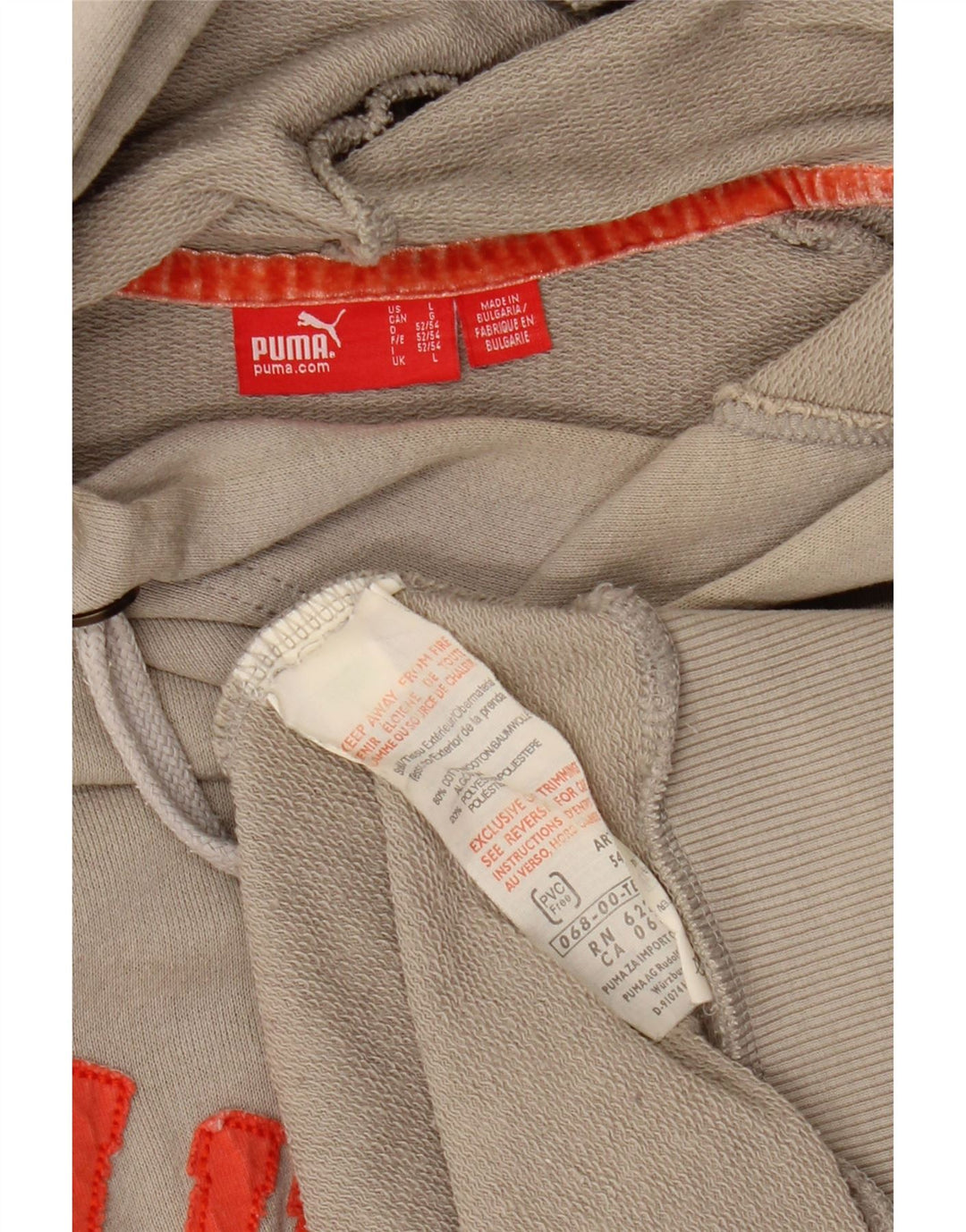 Pulover cu glugă cu grafic PUMA pentru bărbați, bumbac mare, gri